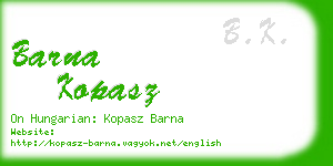 barna kopasz business card